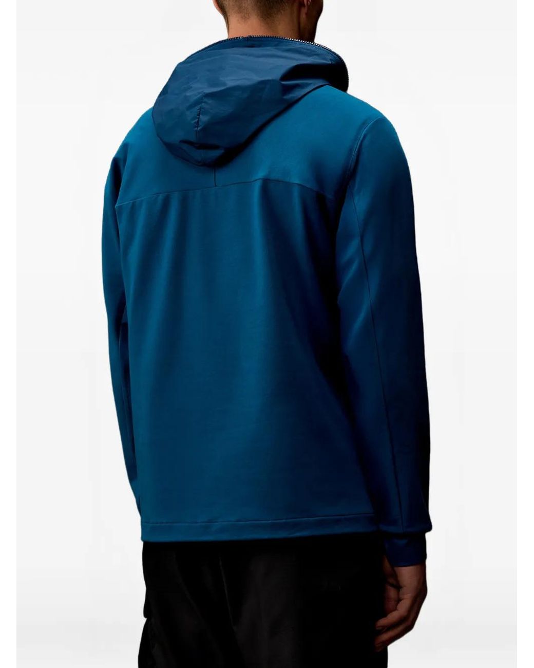 C P Company Blue Half-Zip Hoodie for men
