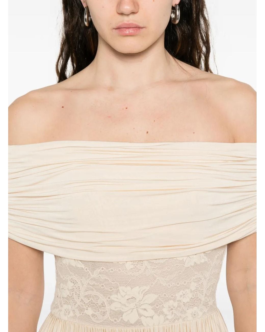Zimmermann White Lace-Detail Pleated Maxi Dress