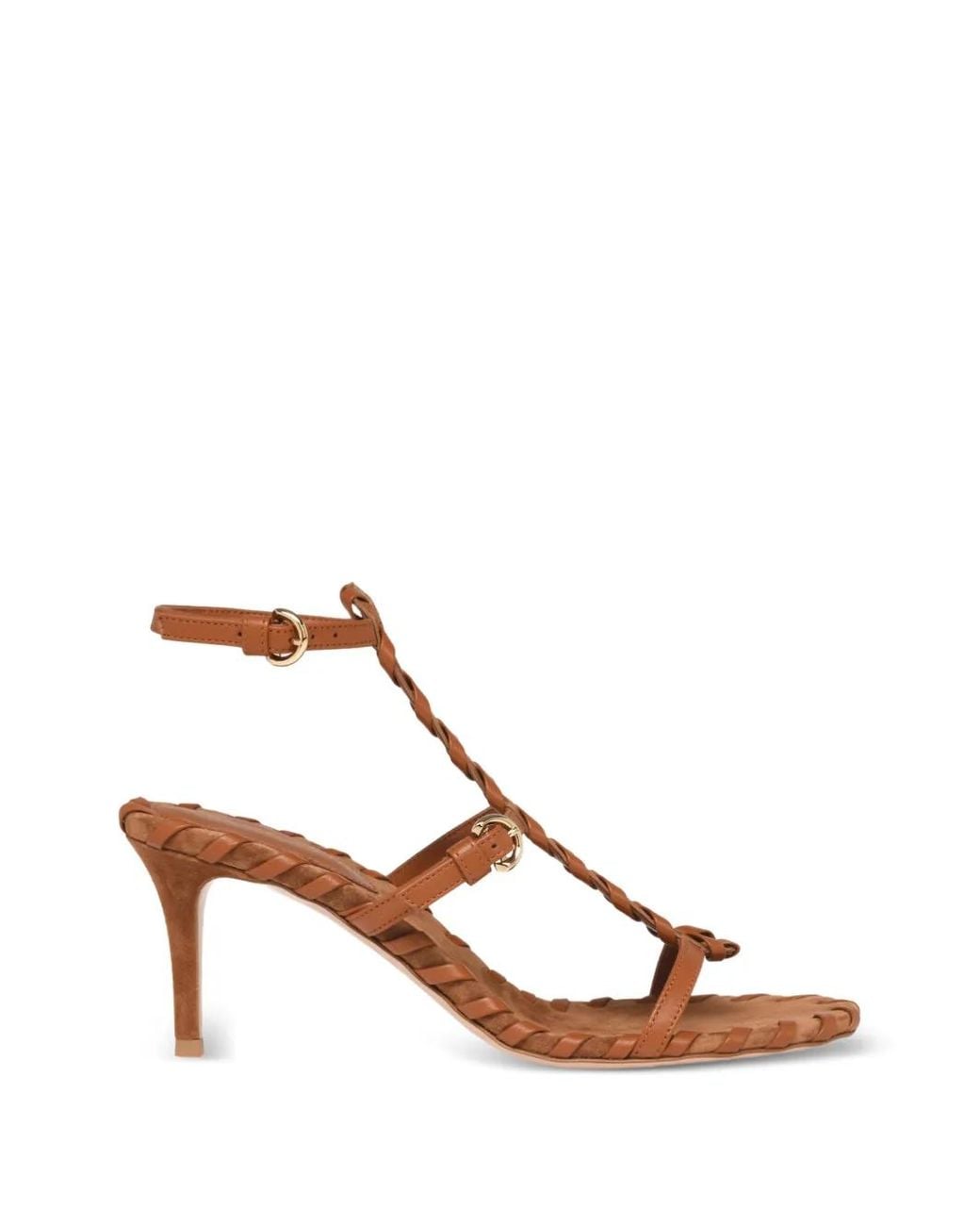 Gianvito Rossi Brown Braided Strap Sandals