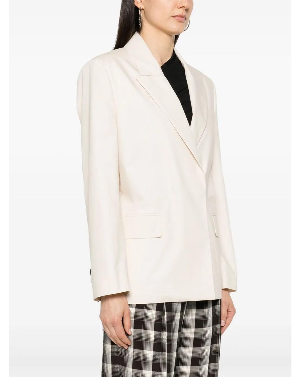 MSGM White Single-Breasted Blazer