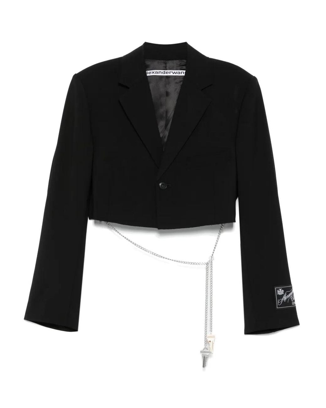 Alexander Wang Black Cropped-Jacke Mit Rundhalsausschnitt