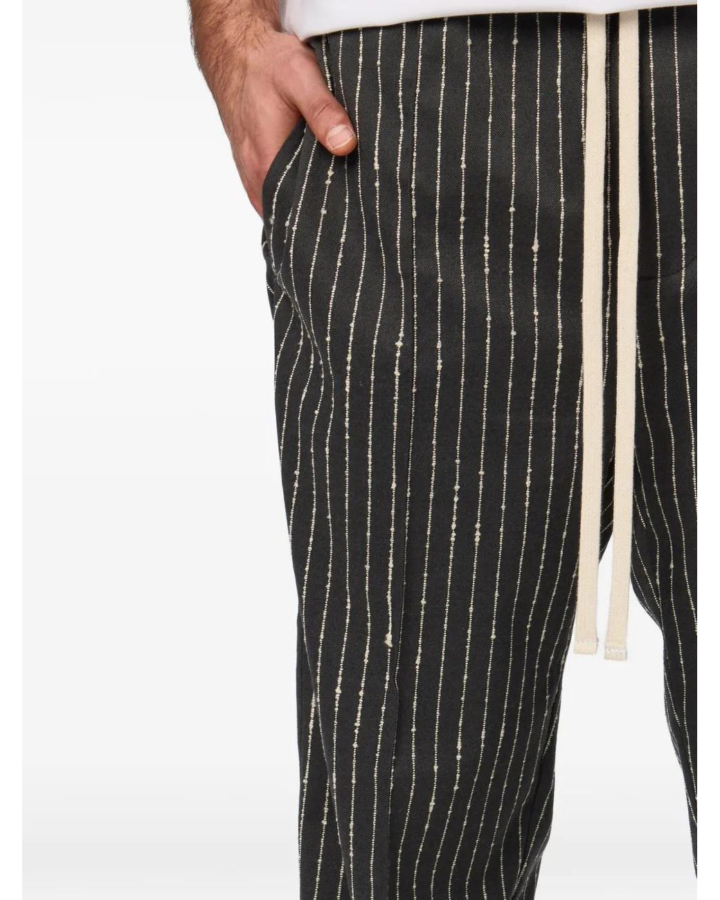 Hamza Black 247 Striped Trousers for men