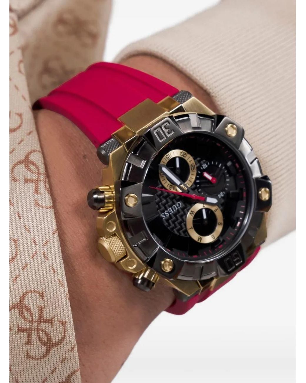 Guess Red Ignite 46Mm Watch for men