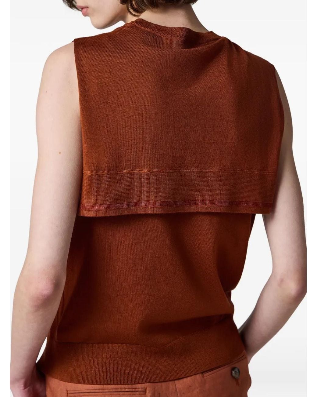 Paul Smith Brown Merino-Wool Blend Knitted Vest