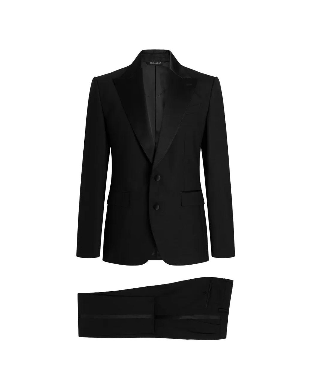 Dolce & Gabbana Black Single-Breasted Wool Tuxedo Sicilia Light Suit for men