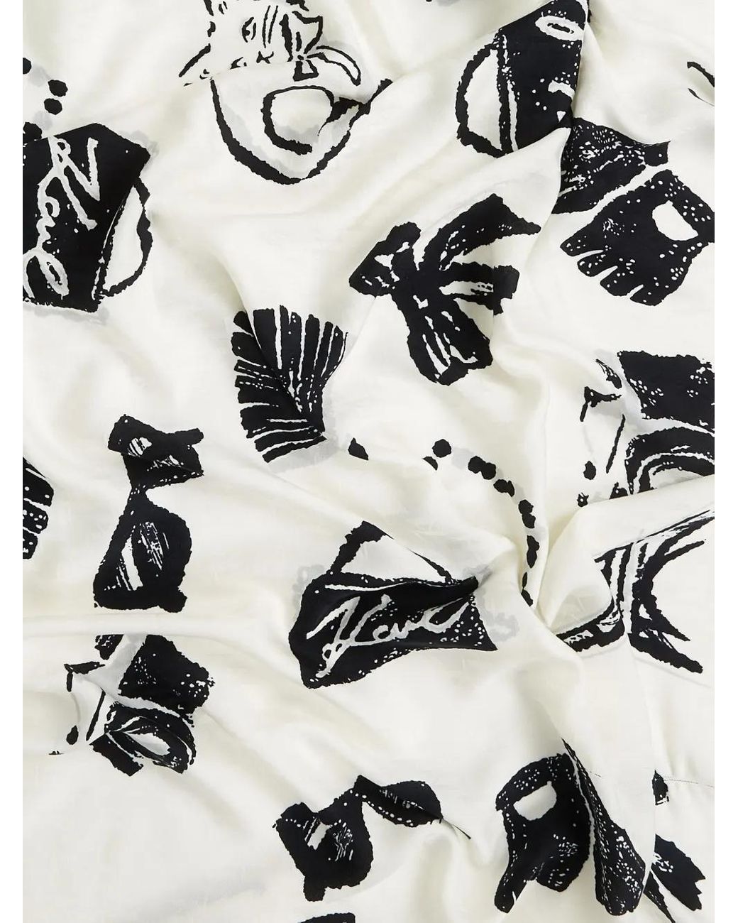 Karl Lagerfeld White Signature Graphic-Print Scarf