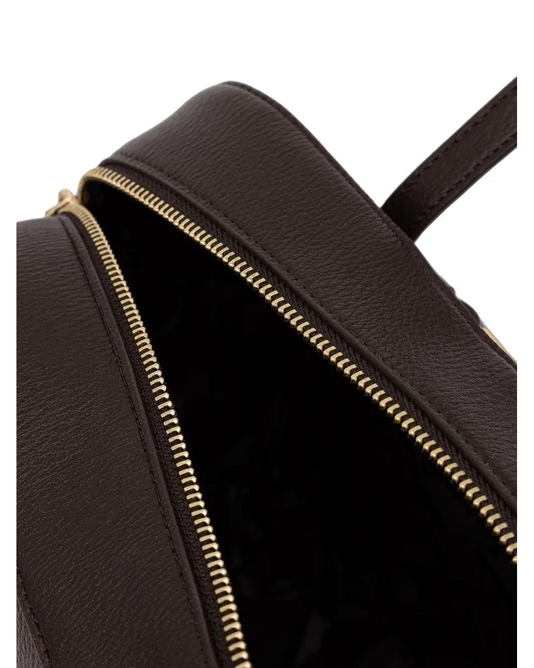 ARMANI EXCHANGE Black Logo-Plaque Pebbled Handbag