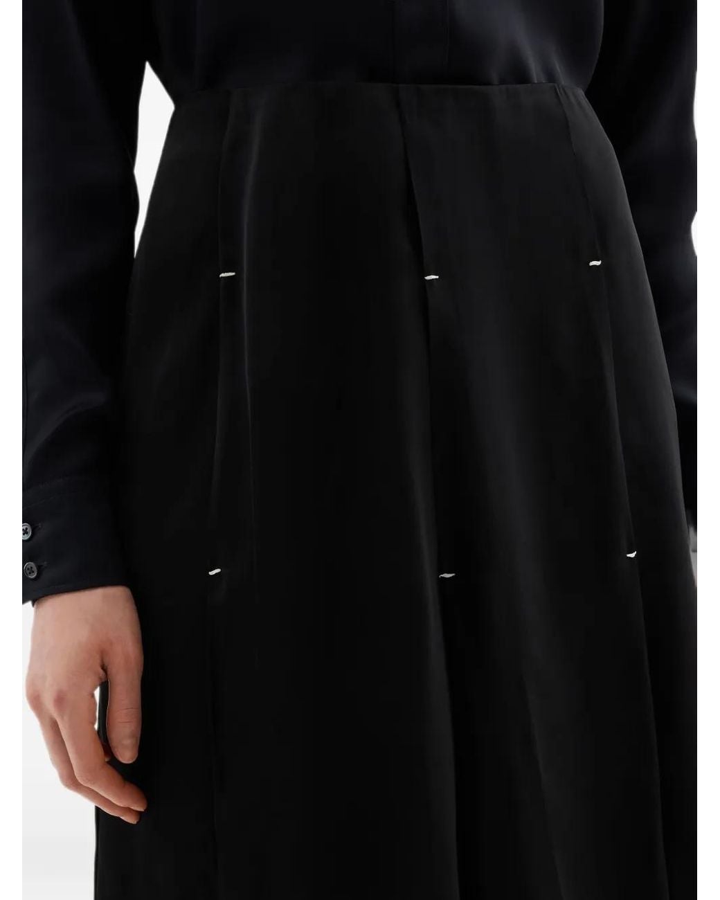 Jil Sander Black Fluid Pleated Skirt