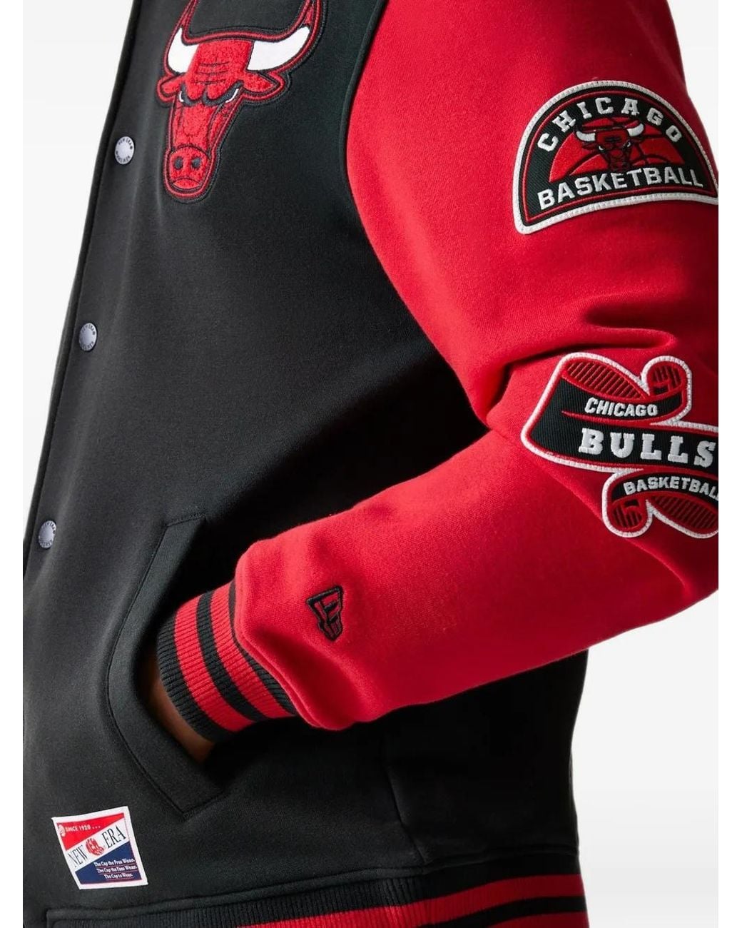KTZ Red Chicago Bulls Varsity Jacket for men