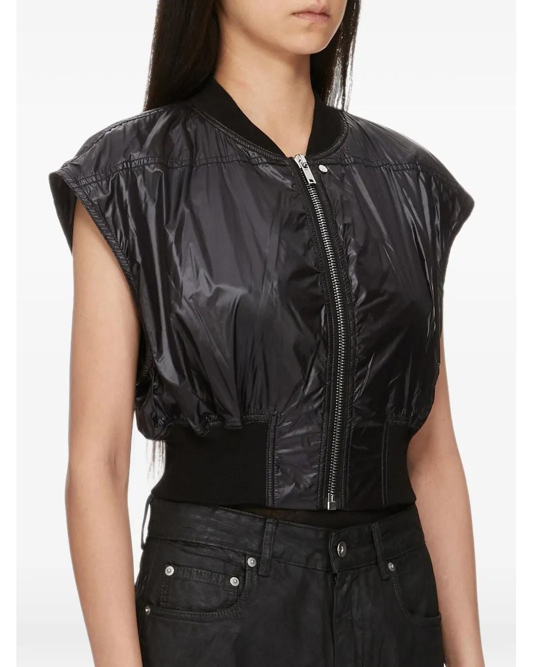 Rick Owens Black Bomber Senza Maniche Tatlin Bomber