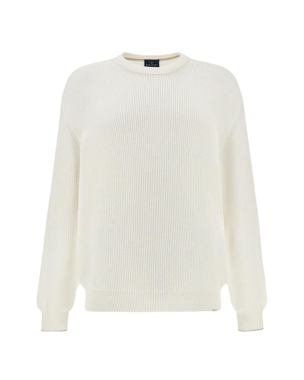 Paul & Shark White Crew-Neck Cotton Sweater for men
