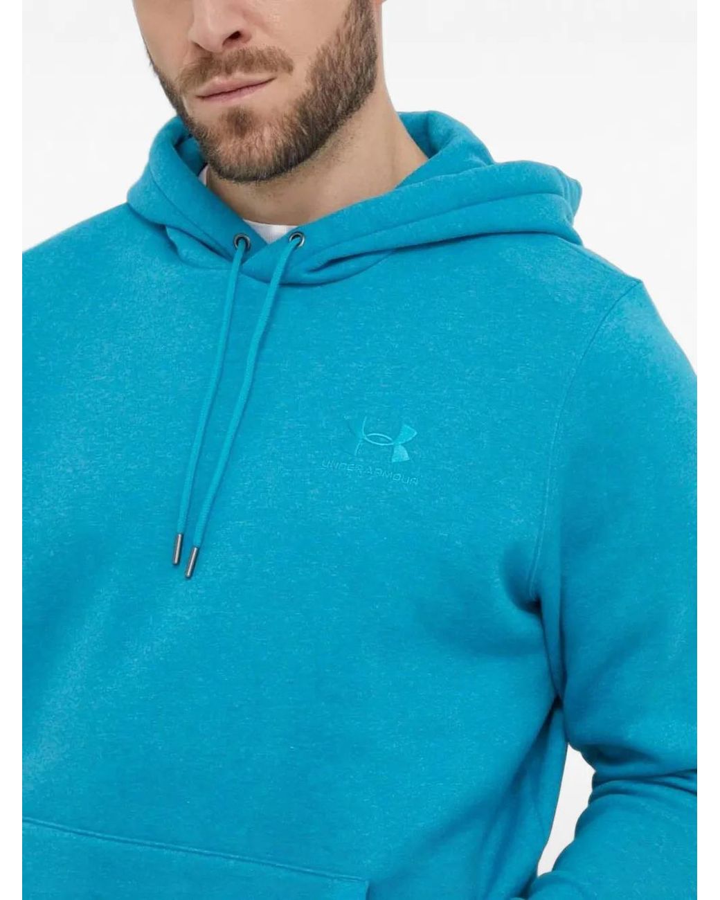 Under Armour Blue Logo-Embroidered Hoodie for men