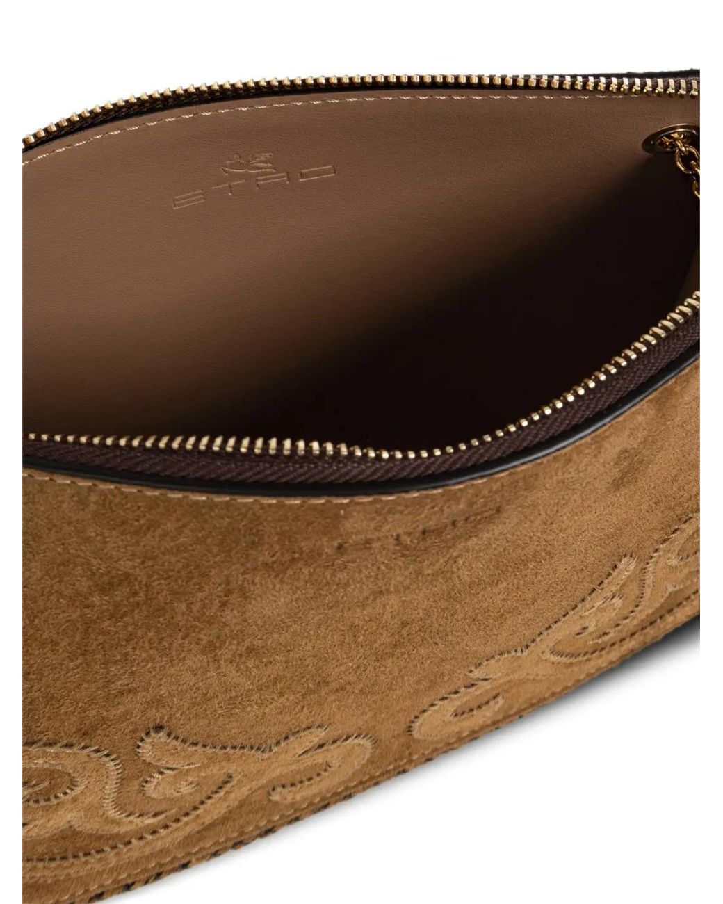 Etro Brown Sac En Daim Avec Logo