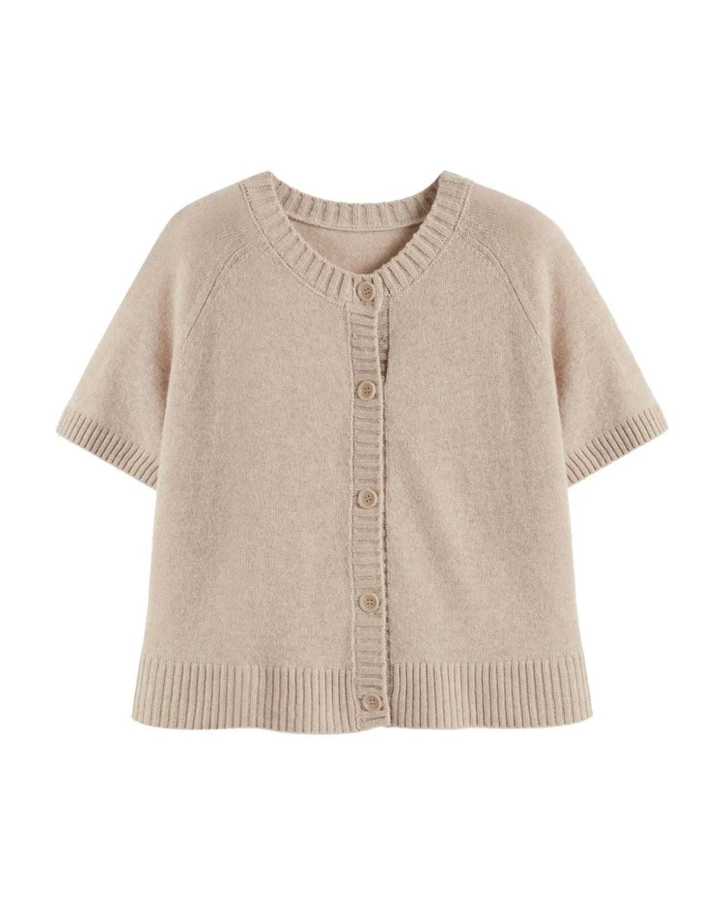 Chinti & Parker Natural Button-Up Long-Sleeve Cardigan