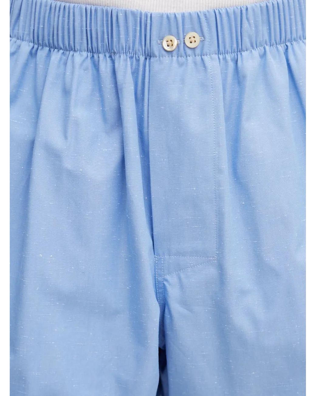 Wales Bonner Blue Sunday Elasticated-Waistband Logo-Embroidered Shorts