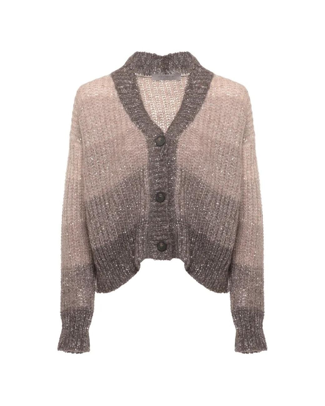 D.exterior Gray Sequin-Embellished Dégradé Cardigan