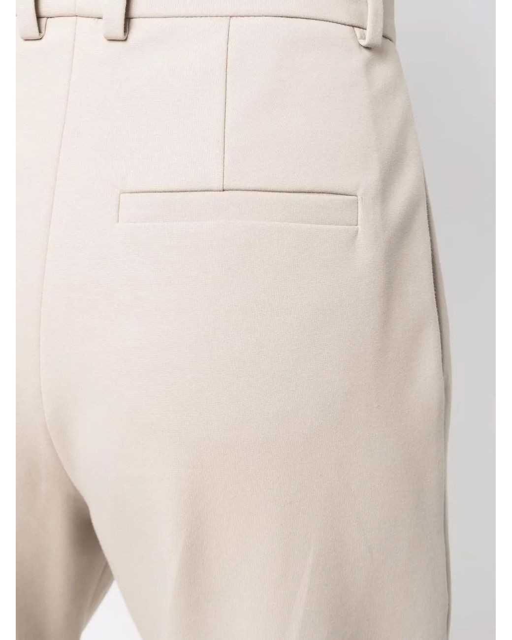 Brunello Cucinelli Natural Pleat-Detail Tapered Trousers