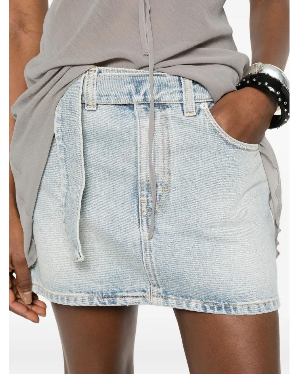 Haikure Blue Tyra Celestial Belted Skirt