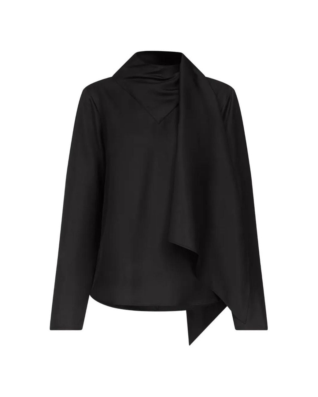 Loulou de Saison Black Gala Silk-Twill Blouse