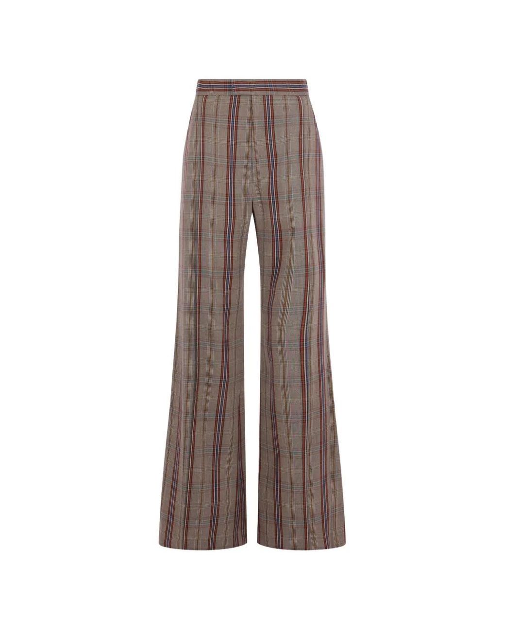 Vivienne Westwood Brown Checked Wide-Leg Trousers
