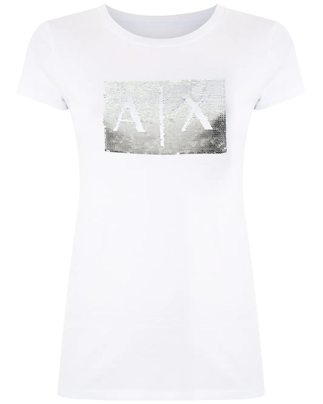 ARMANI EXCHANGE White Logo Print T-Shirt
