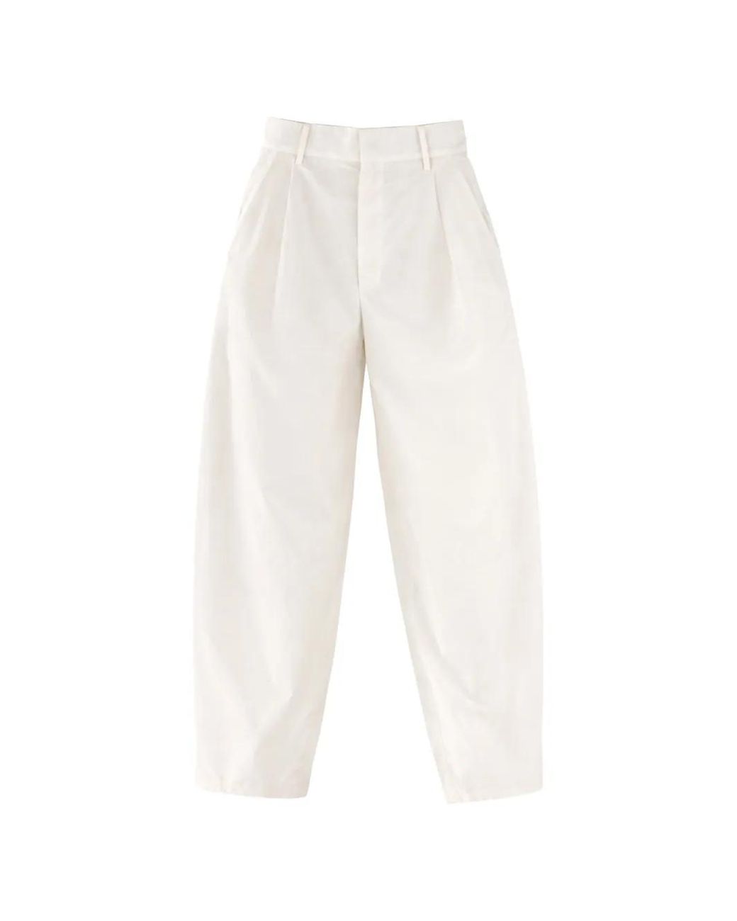 Alysi White Pleated Trousers