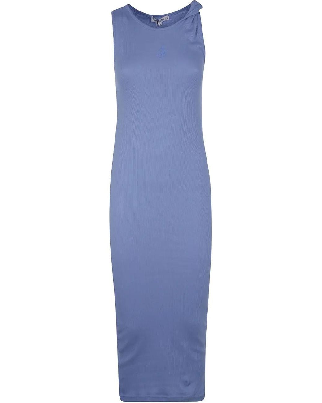 J.W. Anderson Blue Anchor Embroidery Twisted Strap Dress