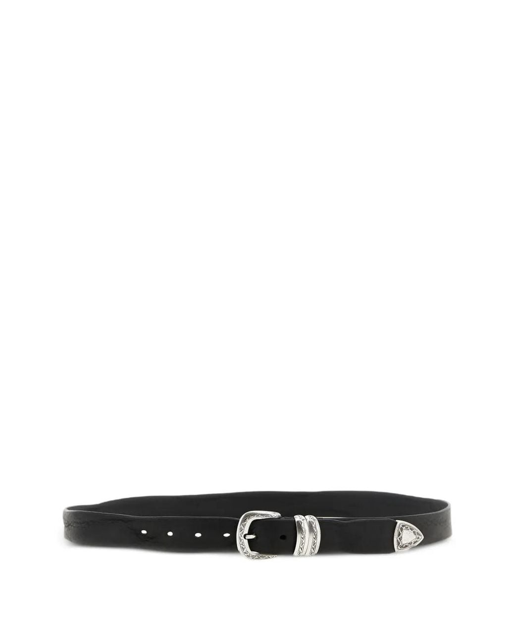 ZERBINI CLAUDIO White Ceinture En Cuir Gravé Vieilli for men