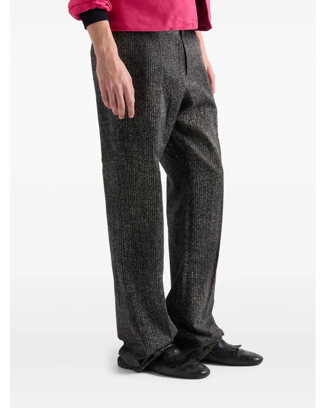 Prada Gray Cotton Gabardine Trousers for men