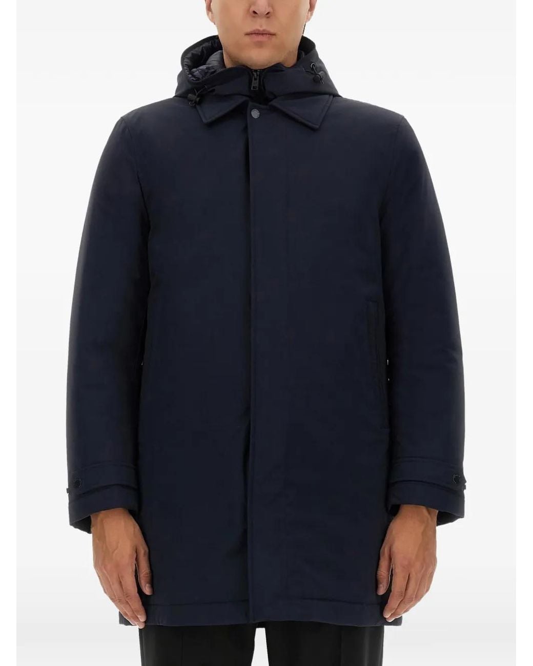 Woolrich Blue Hooded 2-In-1 Coat for men