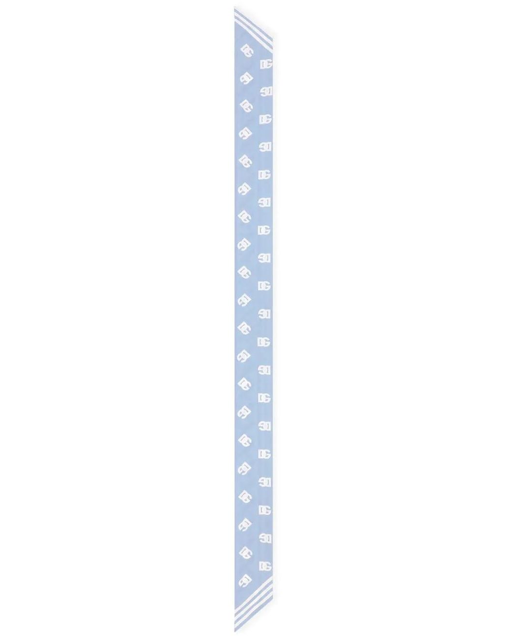 Dolce & Gabbana White Dna Dg-Logo Silk Scarf