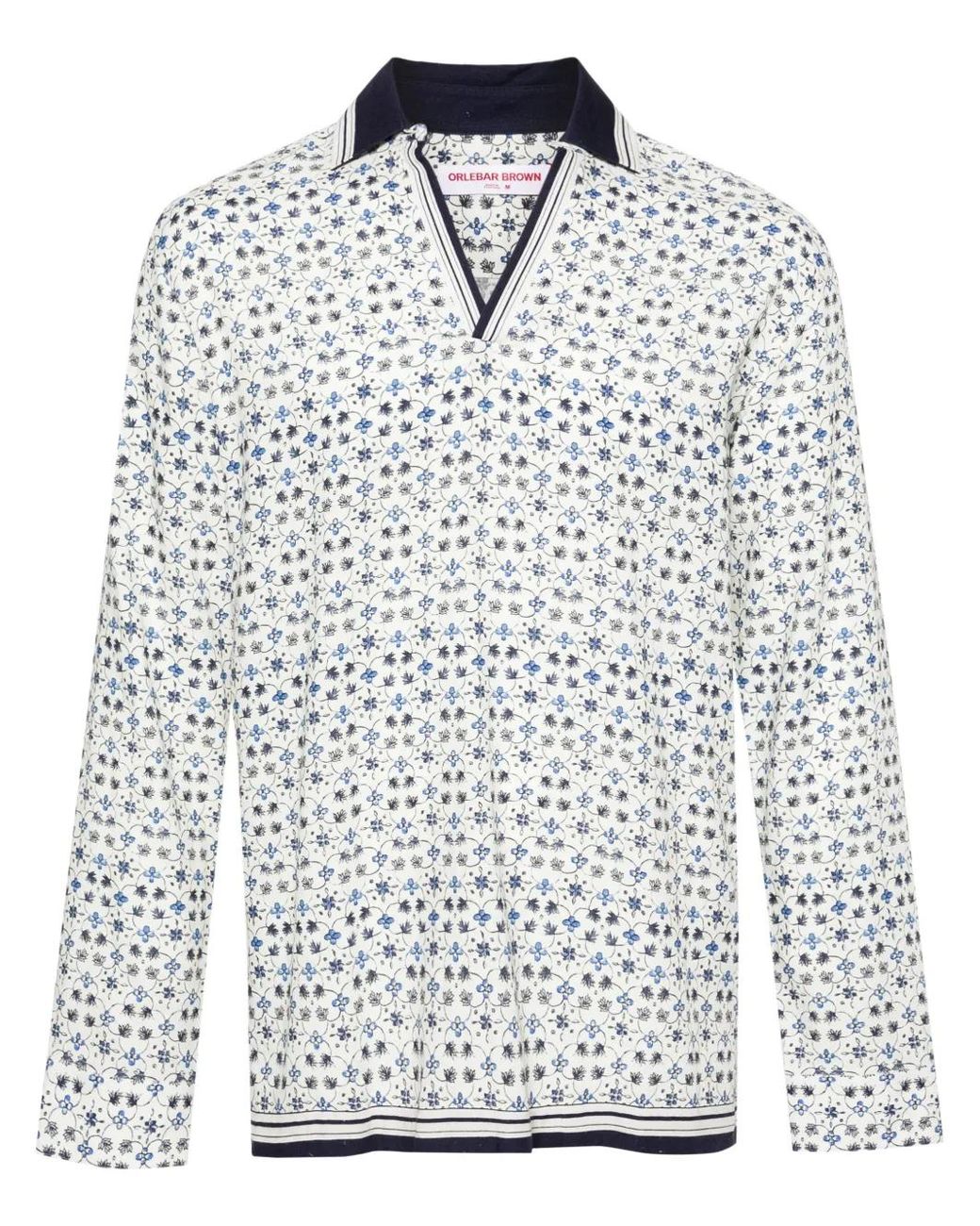 Orlebar Brown White Ridley Fiore Spread-Collar Shirt for men