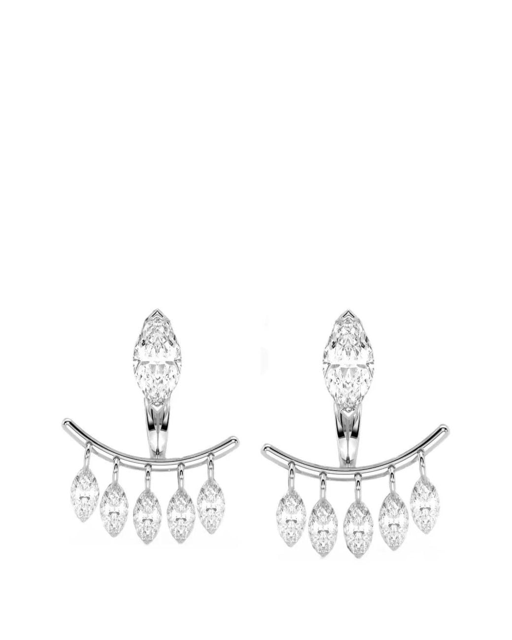 SOLO for Diamonds White Marquise-Cut Diamond-Embellished Earrings