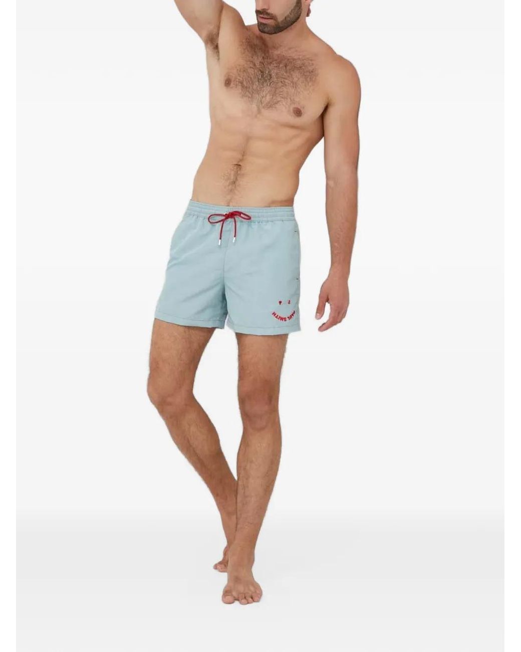 Paul Smith Blue Happy Face-Logo Swim Shorts for men
