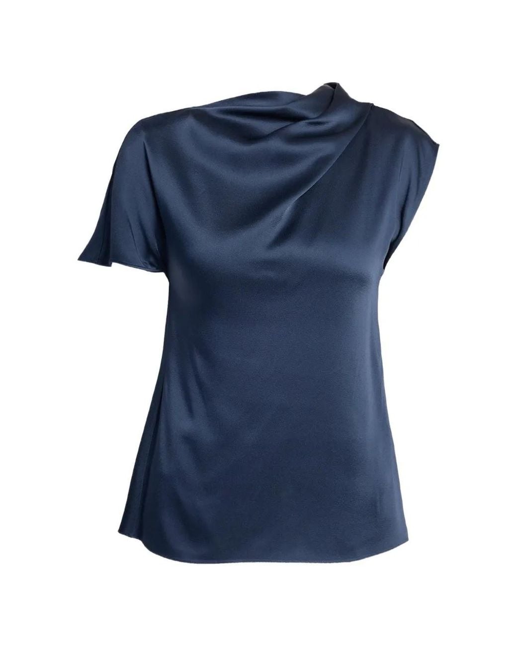 Erdem Blue Draped Asymmetric Top