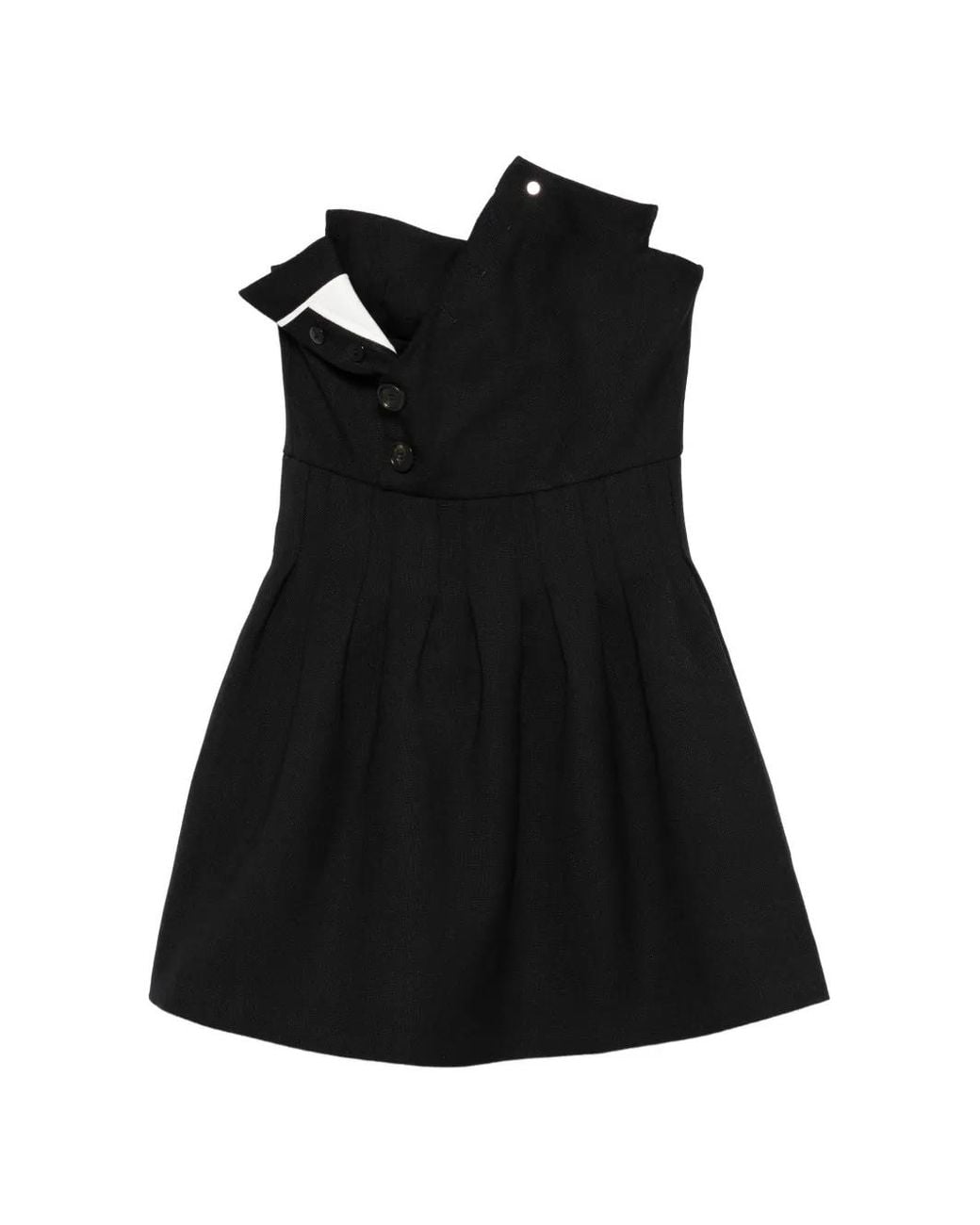 ShuShu/Tong Black Button-Detail Mini Dress