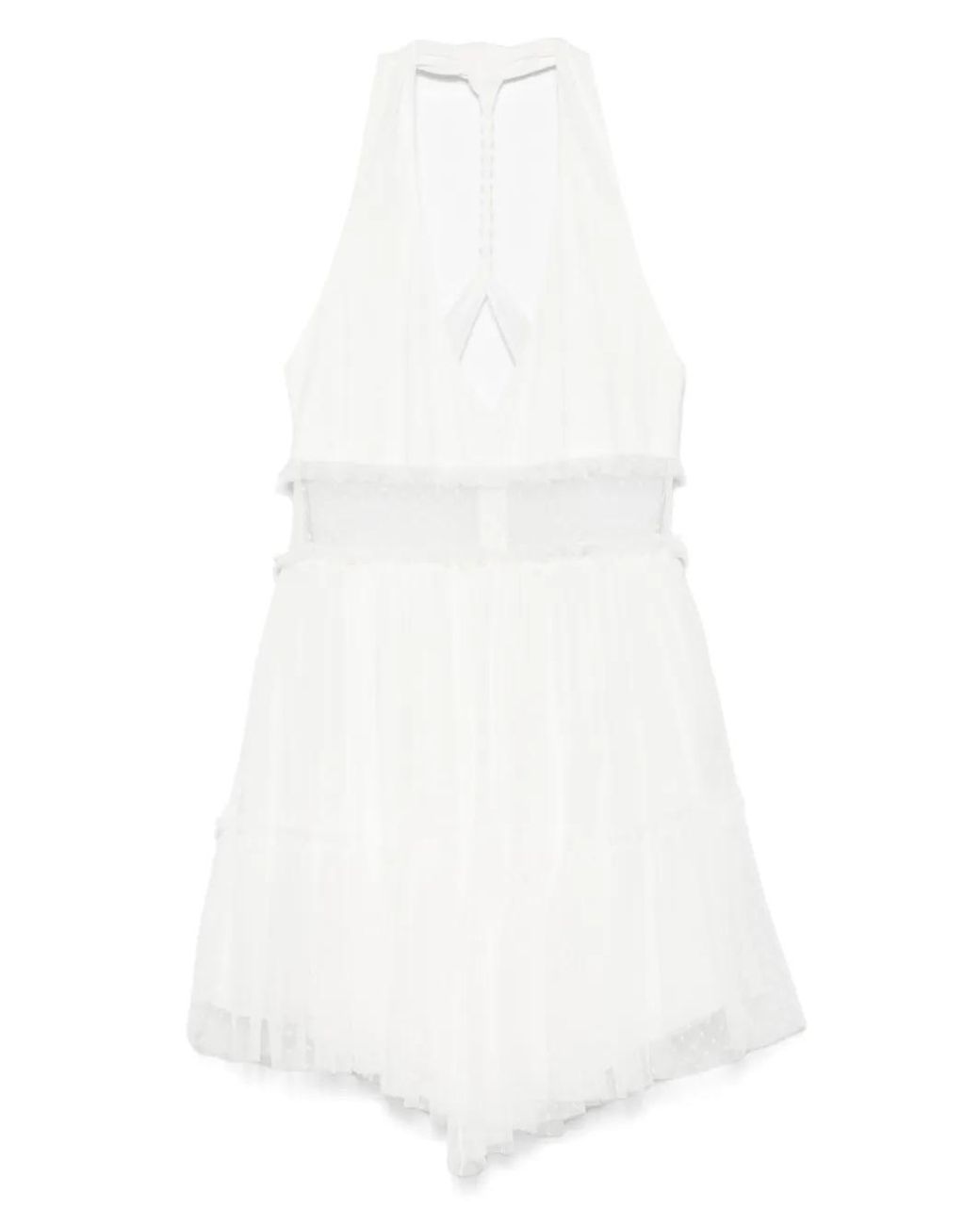 Nissa White Halterneck Silk Dress
