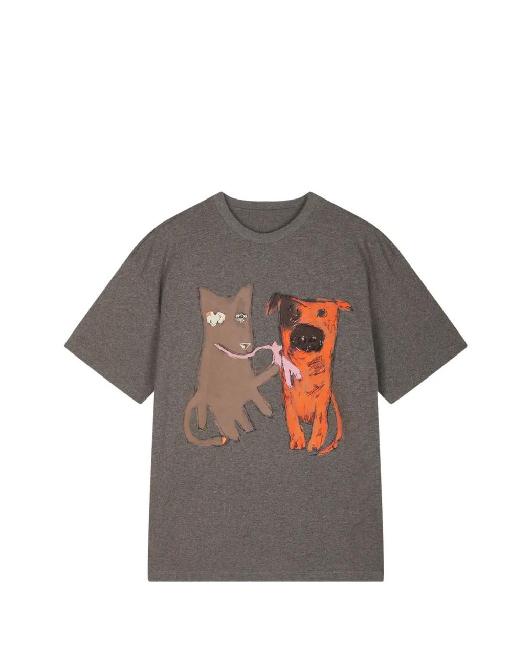 JNBY Gray Cat Dog-Print T-Shirt