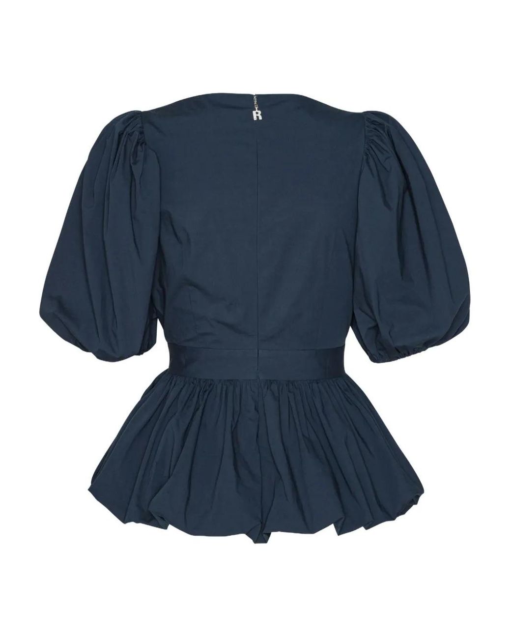 ROTATE BIRGER CHRISTENSEN Blue Dark Cotton Blouse