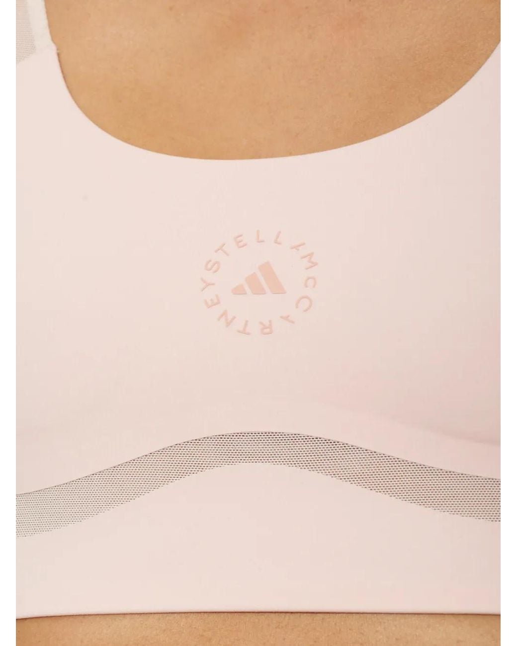 Adidas By Stella McCartney Natural Truepurpose Medium Support Logo-Print Sports Bra