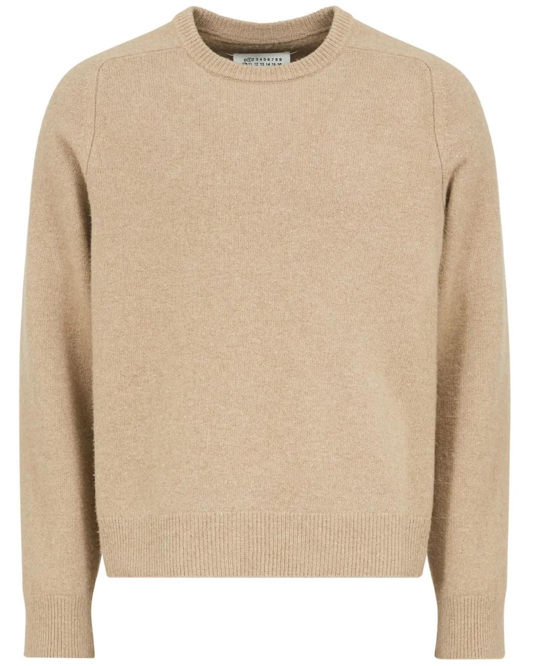 Maison Margiela Natural Crew-Neck Wool Jumper for men