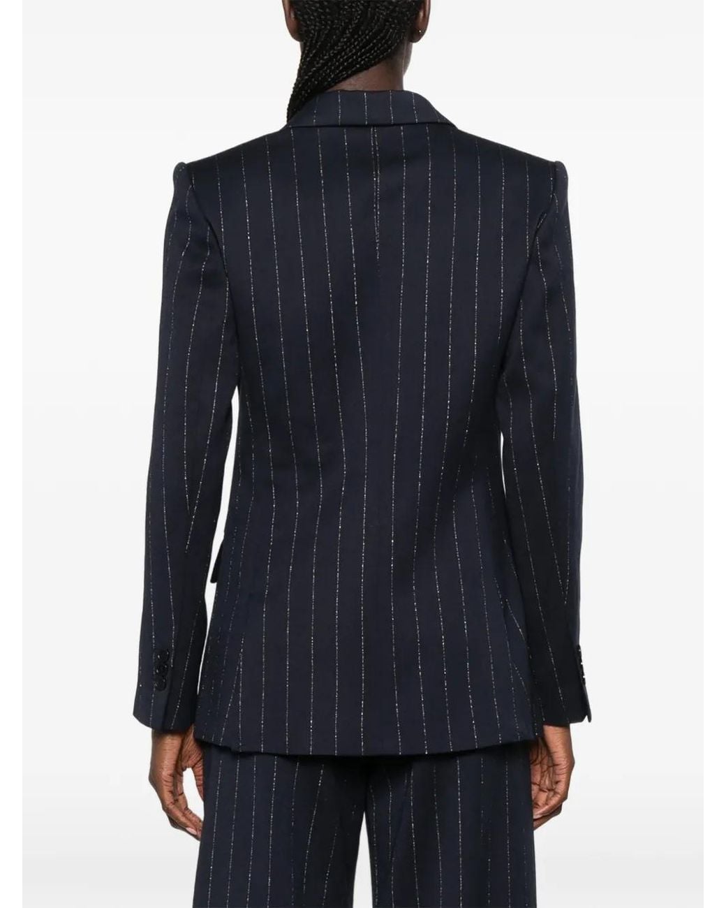 Maje Blue Double-Breasted Suit Jacket