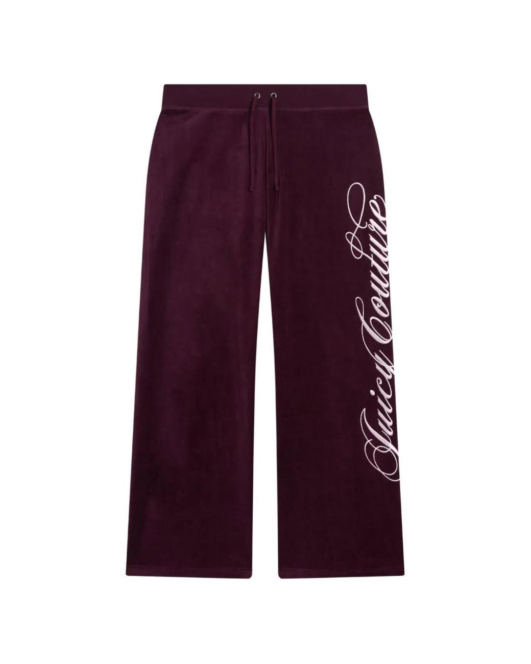 Juicy Couture Purple Logo-Embroidered Velour Track Pants