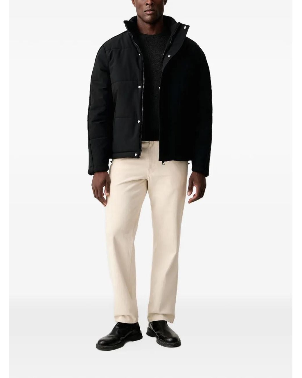 Guess Black Logo-Patch Puffer Jacket for men