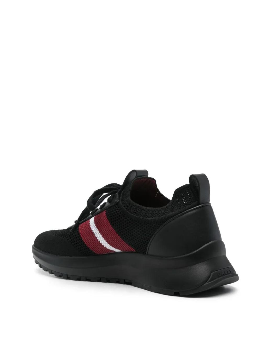 Bally Black Stripe Accents Leather Sneakers for men