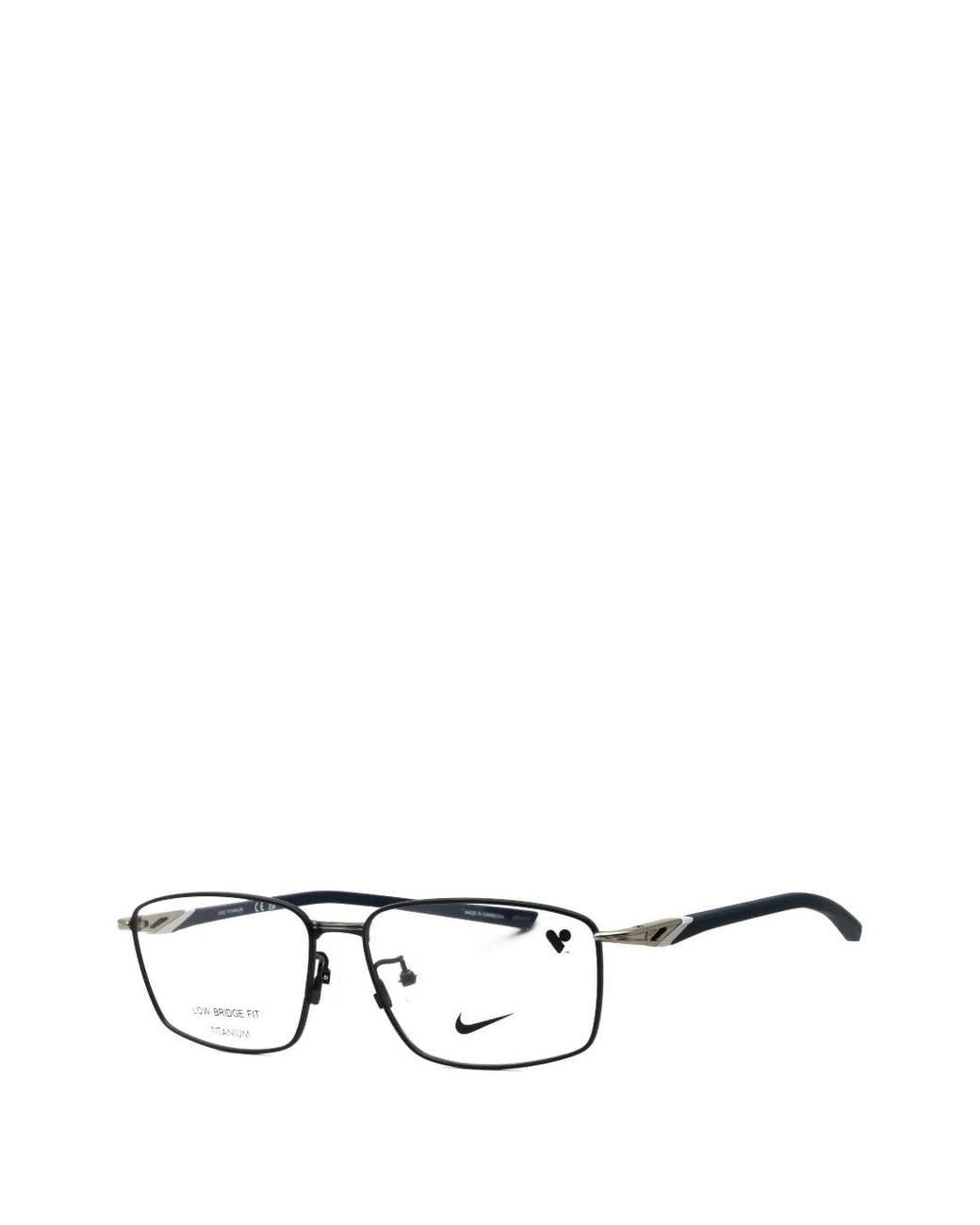 Nike Blue Rectangle-Frame Glasses for men