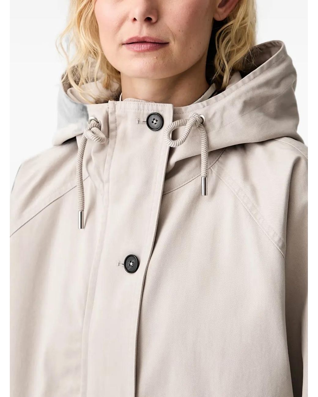 Marc O' Polo Natural Hooded Button-Front Jacket