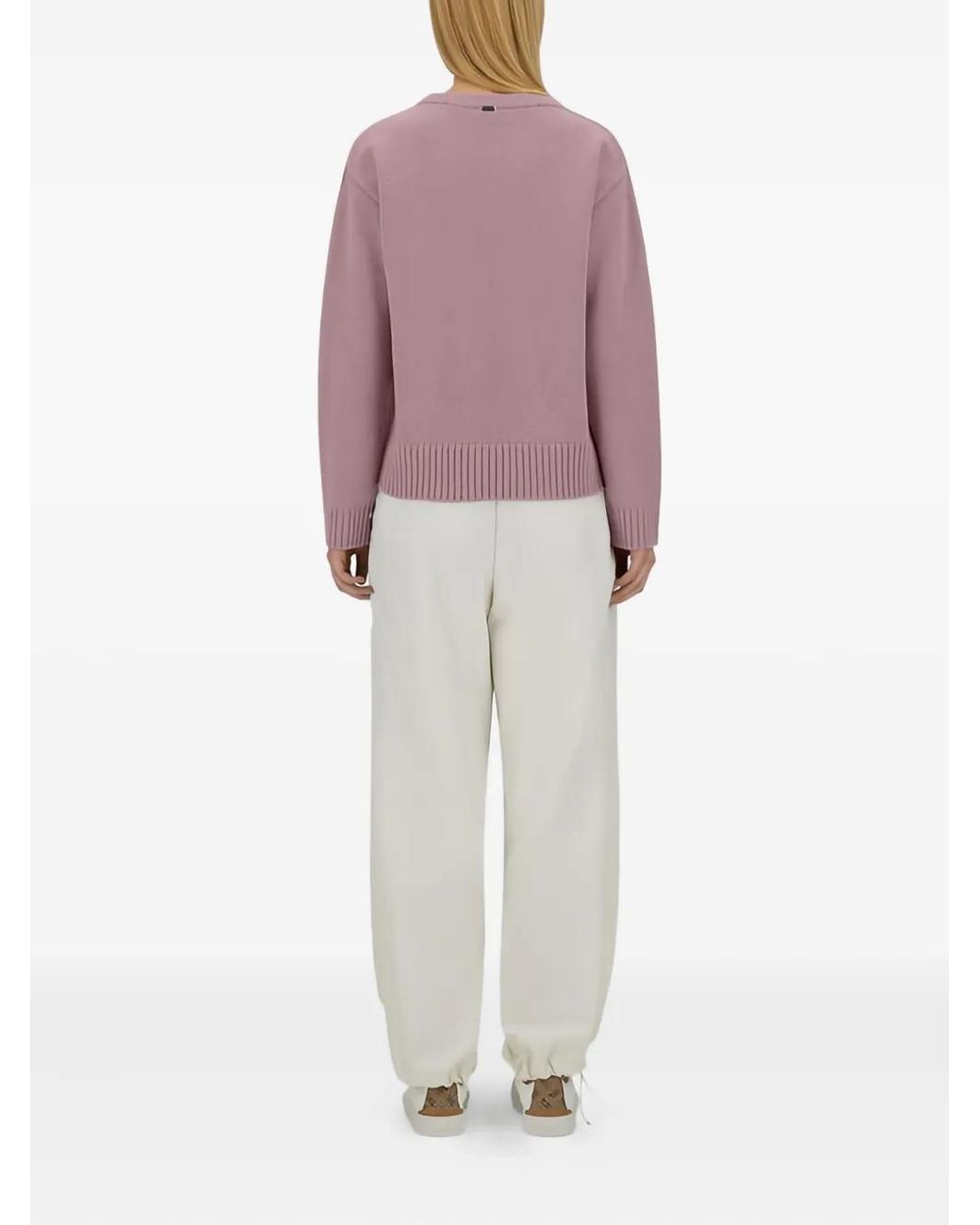 Herno Purple Pullover Mit Rundem Ausschnitt