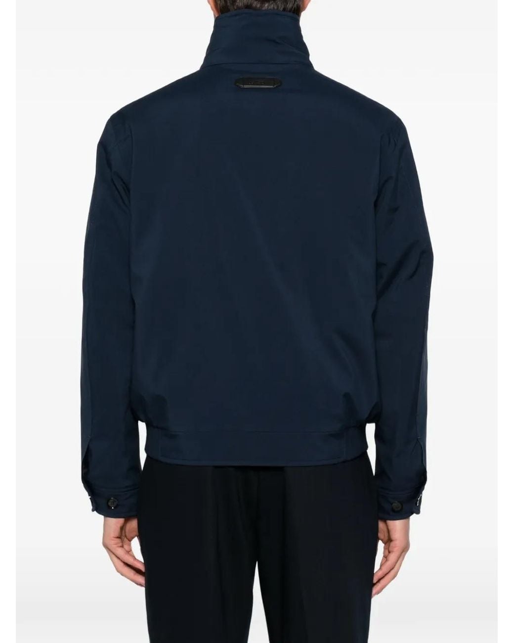 Brioni Blue Veste Bomber À Fermeture Zippée for men