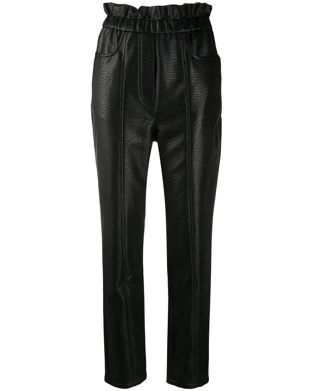 Philosophy Di Lorenzo Serafini Black Faux-Leather Slim Trousers